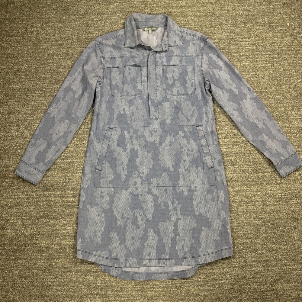 Title Nine Wren  Utility Shirt Dress  Women  Medium Blue Miku Pockets Athleisure